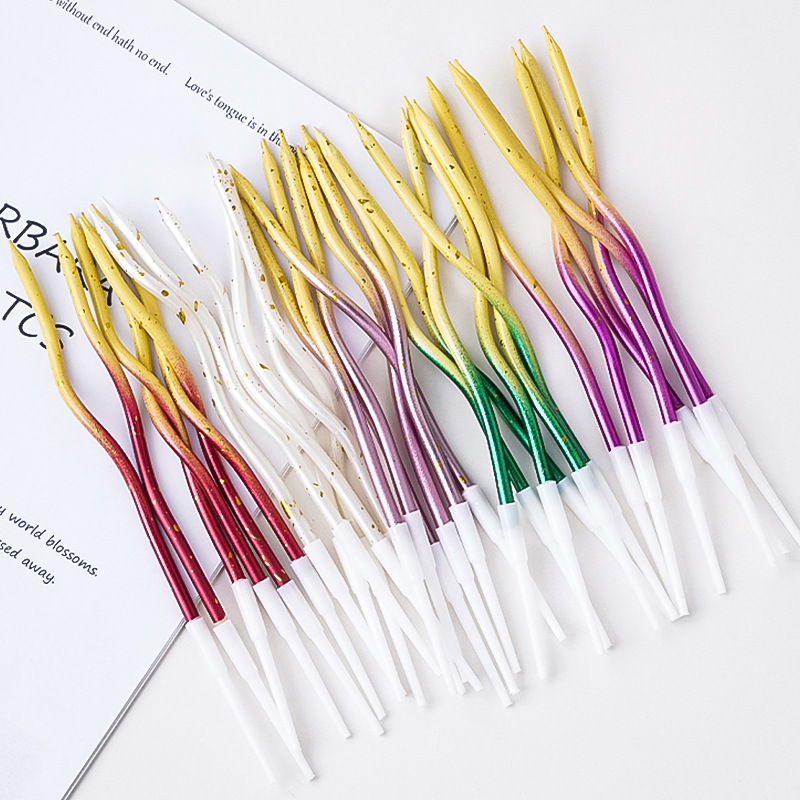 Curva de gradiente vela de decoración de pastel de cumpleaños decoración de fiesta horneado postre rosca creativa en línea plugin