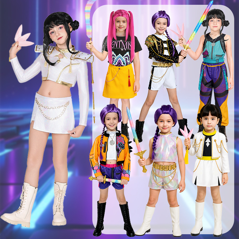 K-Pop Demon Hunter Girls Group Cosplay Costume Korean Wave Superstar Costume Mi Zuo Yi Character Children's Costume School Performance Costume
