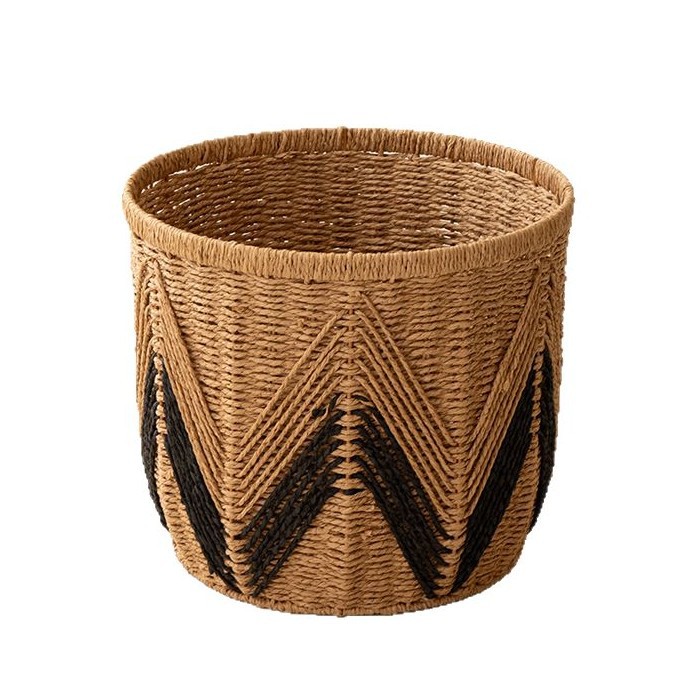Cesta de almacenamiento de caña nórdica personalizada decoración de escritorio de papel de cuerda trenzada cesta de almacenamiento de almacenamiento de limpieza caja de almacenamiento de ropa sucia