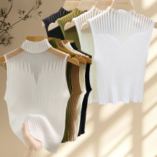 新款无袖针织衫女夏薄款高级感穿搭领优雅风度假休闲上衣跨境直供