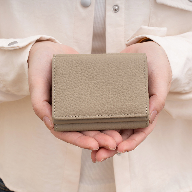 Genuine Leather Women's Wallet Japanese Style Ins High-End Short Style 70% off Pebbled Coin Purse Zipper Card Holder Wallet
