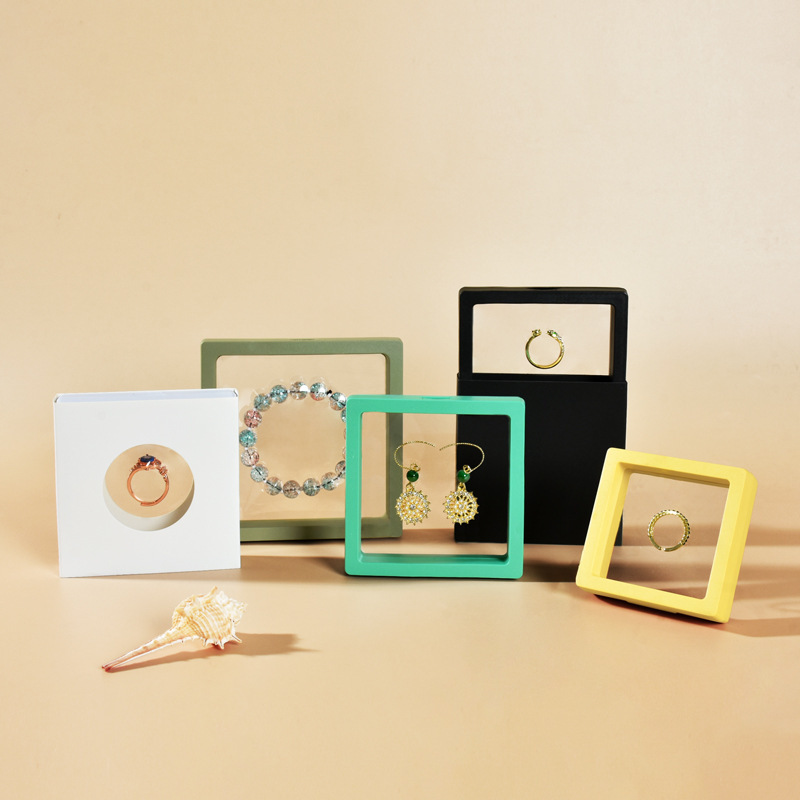 Small commodity suspension packaging box transparent PE film display box jewelry ring bracelet box gift box in stock