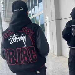 潮牌高街字母ins外套男女春秋高级感痞帅夹克美式复古拼接棒球服