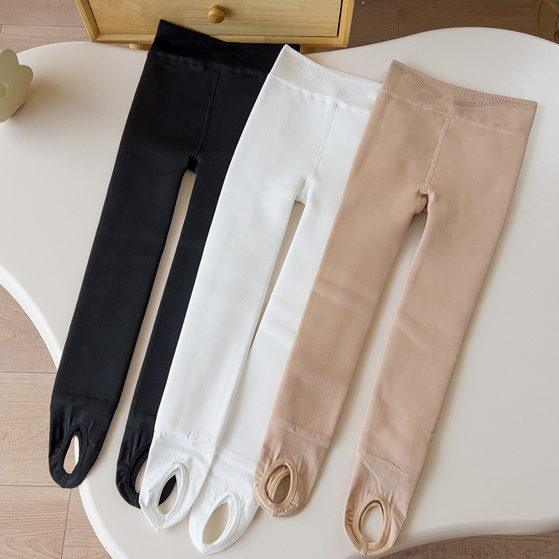 Luz de agua cálida ropa exterior para niños que toca fondo pantimedias de baile Luz de invierno para niños artefacto de pierna ligera forrada de vellón