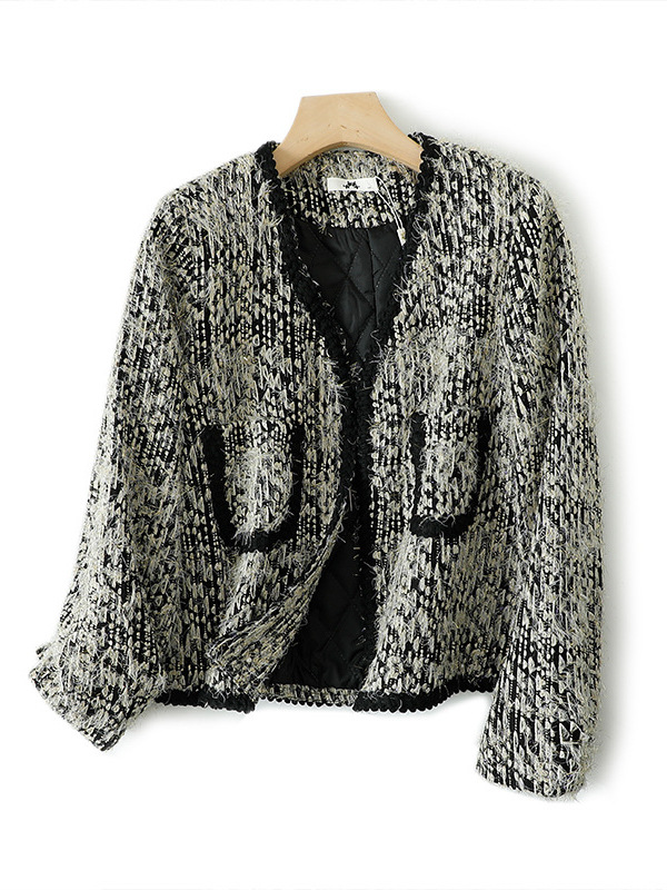 130-320 plus size women's clothing French Chanel style elegant coat for plump girls high-grade socialite woven winter New 130-320 plus size women's clothing French Chanel style elegant coat for plump girls high-grade socialite woven winter New