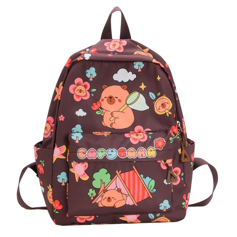 Mochila de escuela primaria de gran capacidad, linda e interesante, linda mochila para niños y niñas Kapibala, nueva mochila para niños impresa
