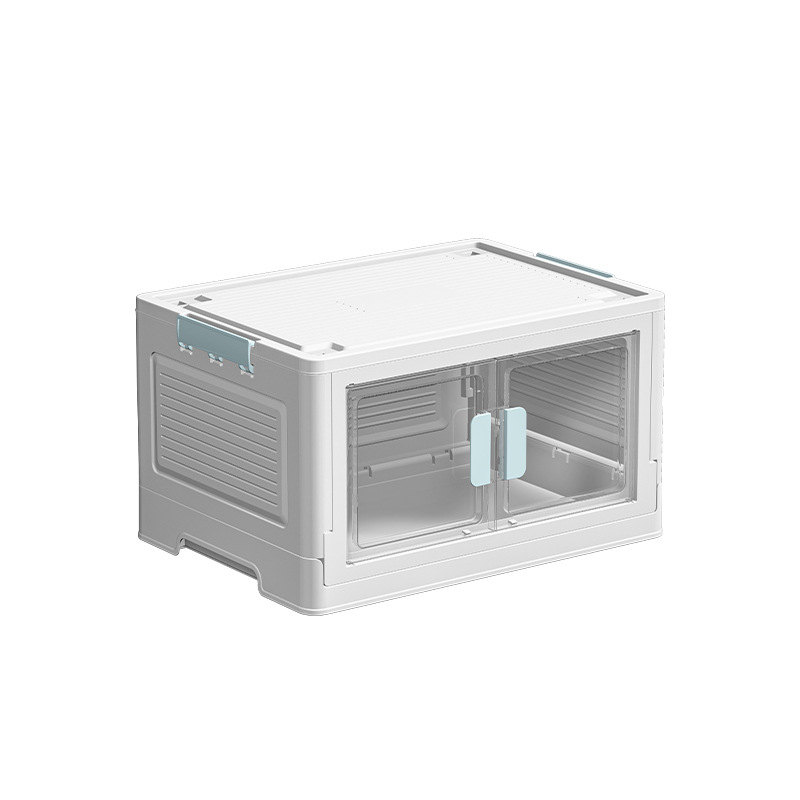 Large Transparent Side Door Folding Storage Cabinet Multi-Layer Household Clothes Toy Quilt Storage Box Car Storage Box