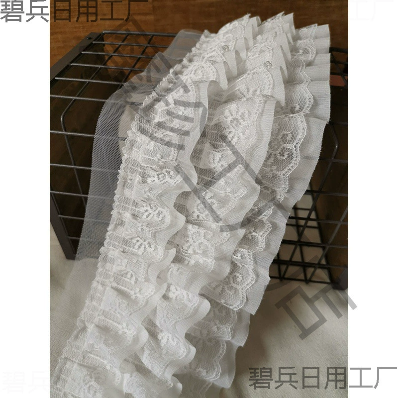 Кружевная рубашка, юбка, манжеты, воротник юбки, трехслойные плиссированные аксессуары, плиссированный снежный край, Т-образное кружево, черно-белая кукла.