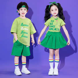 儿童演出服新中式女童爵士舞蹈服装运动会幼儿园啦啦操表演服