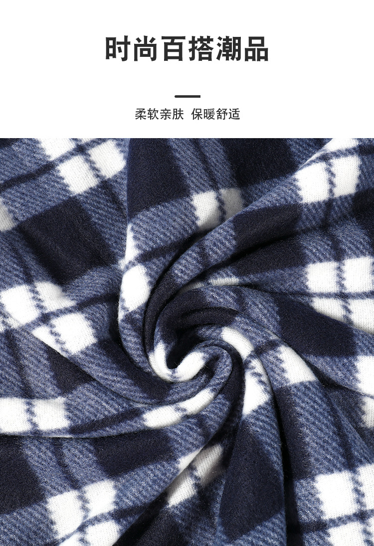 Women's Fashion Plaid Double-sided Velvet Tassel Winter Scarves display picture 12