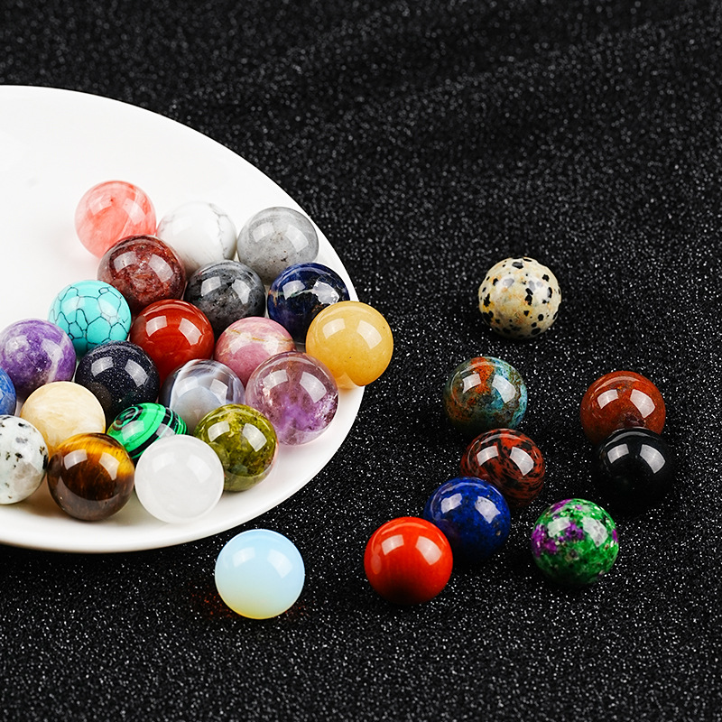 2cm天然水晶紫水晶球圆珠diy饰品配件散珠风水球家居摆件宝石工艺