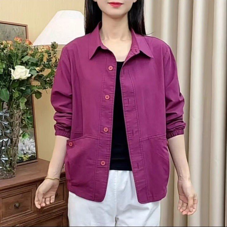 One-Piece Payment Popular Solid Color Shirt Jacket 2026 Spring/Summer New Fashion Casual Versatile Loose Short Cardigan One-Piece Payment Popular Solid Color Shirt Jacket 2026 Spring/Summer New Fashion Casual Versatile Loose Short Cardigan