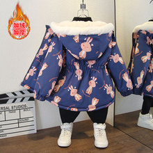加工定制女童冬季棉衣2025冬装加绒派克服女宝宝洋气加绒保暖外套