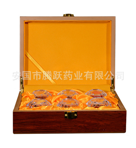 Wooden Brocade Pill Packaging Box Empty Honey Pill Display Case Jewelry Storage quality and texture
