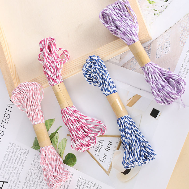 厂家现货双色棉绳礼品圣诞礼品DIY装饰包装挂毯绳包装装饰吊牌绳