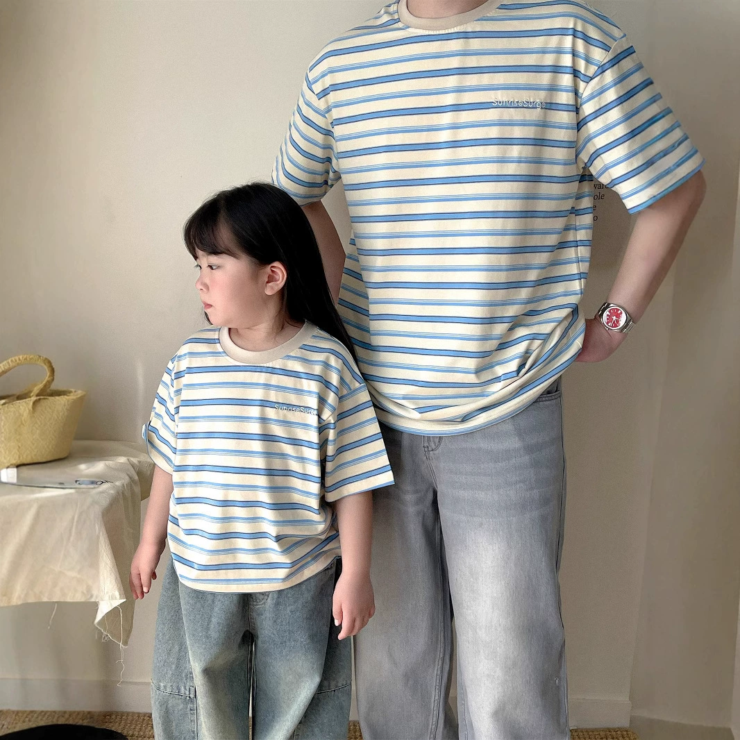 Летняя новая корейская версия для детей мужского и женского сокровища в полоску