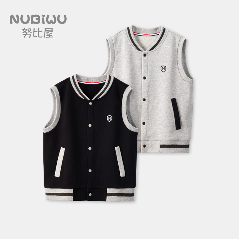 Children's Vest Spring and Autumn Vest Boy's Waistcoat Big Children's Knitted Jacket Boy's Outer Wear Vest Children's Wear Spring Top
