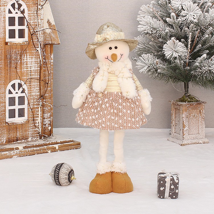 Stretchable Santa Claus Plush Doll - Festive Christmas Decor For Home, Office & Store Display (HX-21045A)_voghion.com