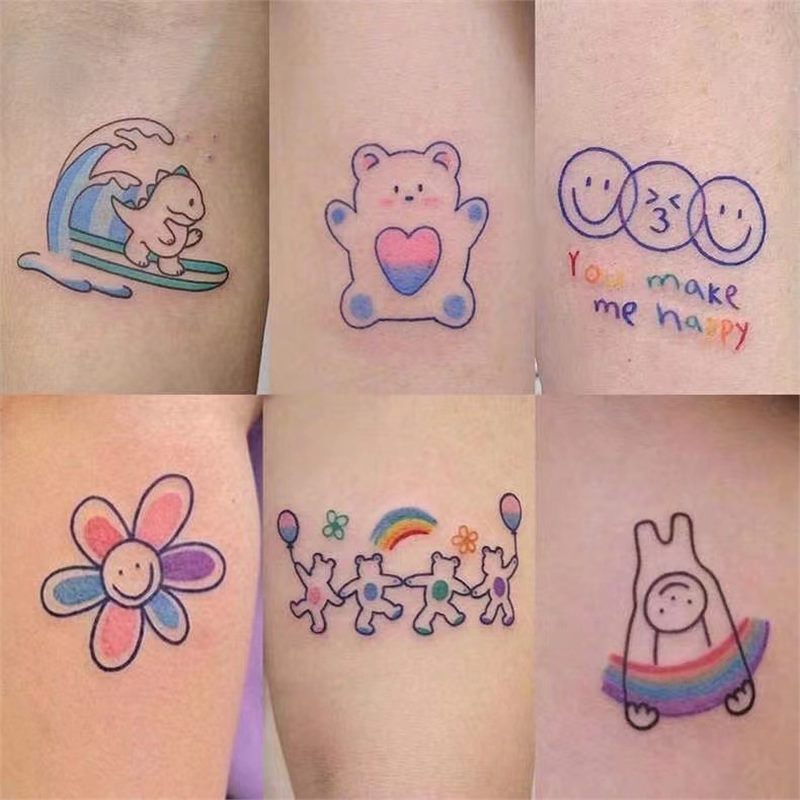 It will become cute. Fresh cartoon tattoo sticker. Long-lasting imitation Korean style Japanese style Instagram It will become cute. Fresh cartoon tattoo sticker. Long-lasting imitation Korean style Japanese style Instagram