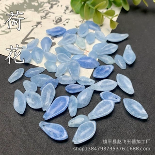玉石花瓣蓝纹石荷花花瓣diy古风发簪玉簪花配饰