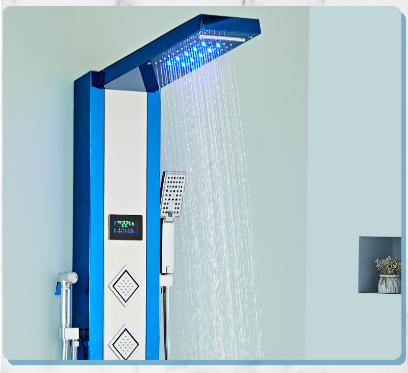 Stainless steel Shower screen, shower head set, digital display Shower panel, constant-temperature integrated shower screen undefined