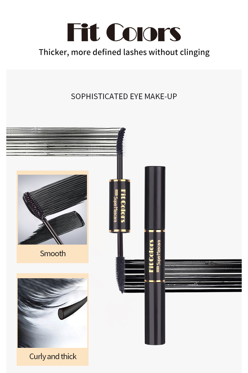Fit Colors Double-head colored mascara is thick, curly and less likely to smudge white hair Specification drawing