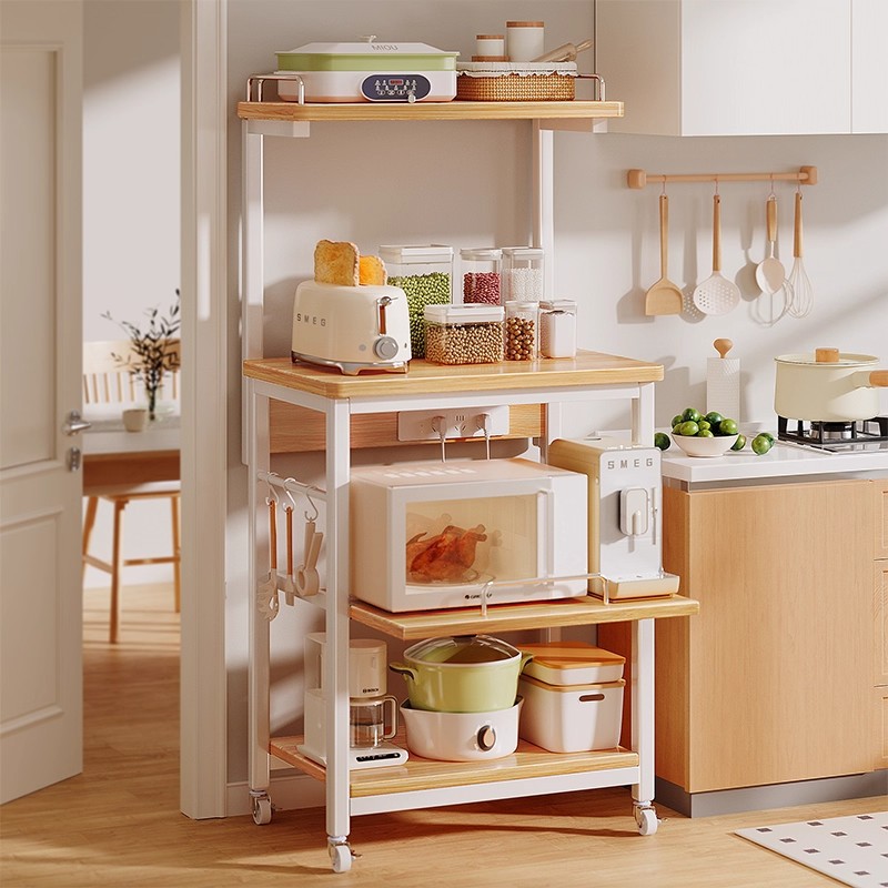 Estante de almacenamiento de cocina de piso multicapa de hendidura de horno de microondas estante de almacenamiento multifuncional para horno doméstico