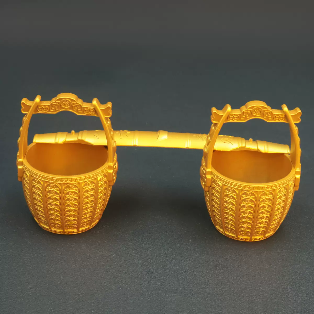 元宝一桶金摆件中式小水桶聚宝盆家用客厅装饰品沙金元宝桶摆件