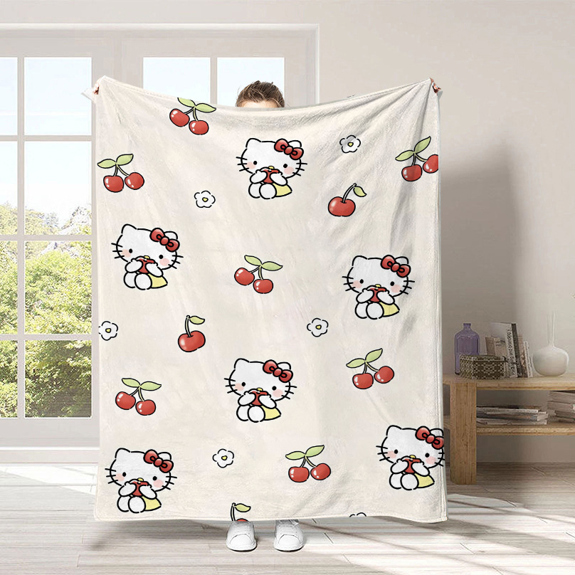 Monopolio transfronterizo de dibujos animados Sanrio mantas para niños lindas Hellokitty flange mantas de peluche cuatro estaciones mantas de peluche