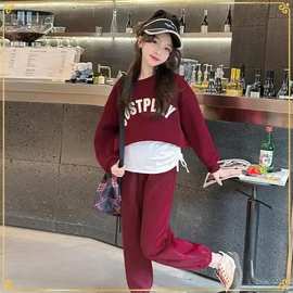 儿童爵士舞服装2025新韩版女童露肚脐街舞服小众时尚洋气走秀潮服