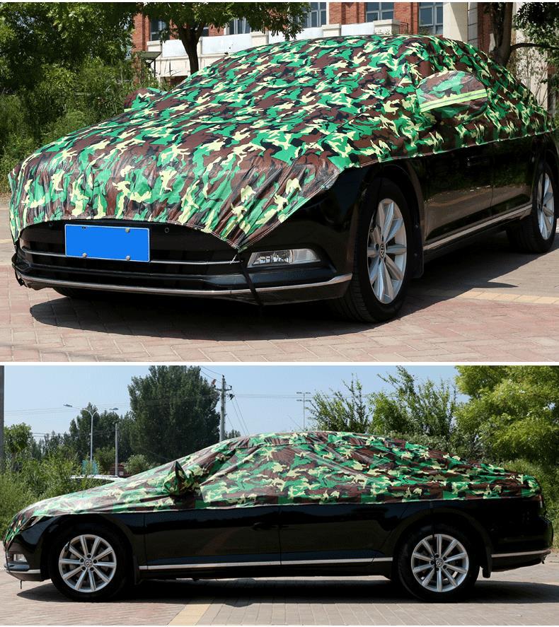 Car Half-Cover, Car Cover, All-Season Sun Protection, Rainproof, Heat-Insulating Sunshade, Half-Body Front Shield, Thickened Car Roof Cover