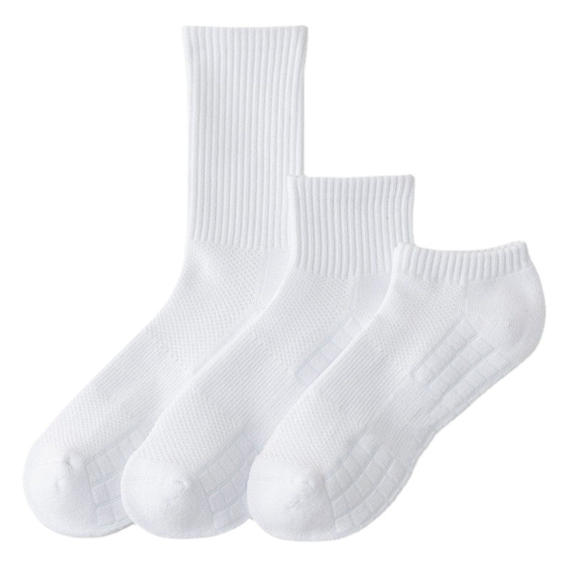 【Calcetines funcionales】Calcetines para hombre, calcetines de verano hasta la pantorrilla, calcetines deportivos con parte inferior de toalla, calcetines largos blancos de algodón, informales para baloncesto.