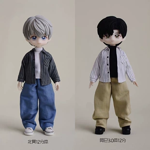 Полосатая рубашка для кукол OB11 12 см BJD