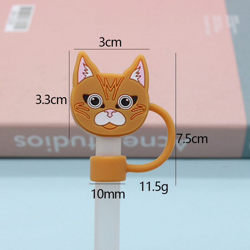 10mm食品級シリカゲルストローキャップ防塵ストロープラグかわいいストローキャップ立体アニメ防塵カバーストローカバー|undefined