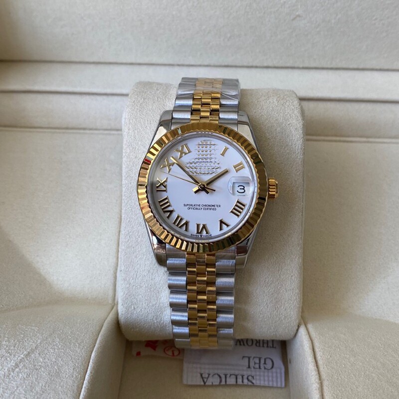 Mechanical Watch Gold Dial Diary Pink Dial Diamond-Studded 31mm Fashion Women's Watch Day-Date Mechanical Watch