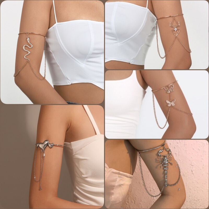 Punk Snake Armband Jewelry Women's Snake-shaped Arm Chain Arm Large Arm/ring Arm Bracelet Arm Chain Accessories Decoration