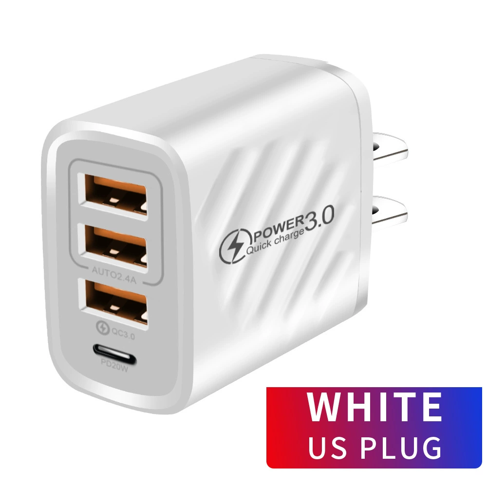 3USB+PD зарядное устройство PD источник быстрого зарядки для мобильного телефона адаптер многотрожный A+C 3A европейская и американская сертификация прямой зарядки