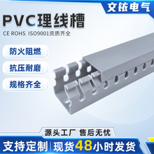 PVC粗齒線槽明裝塑料工業箱弱電櫃布線槽灰色u型開口細齒pvc線槽