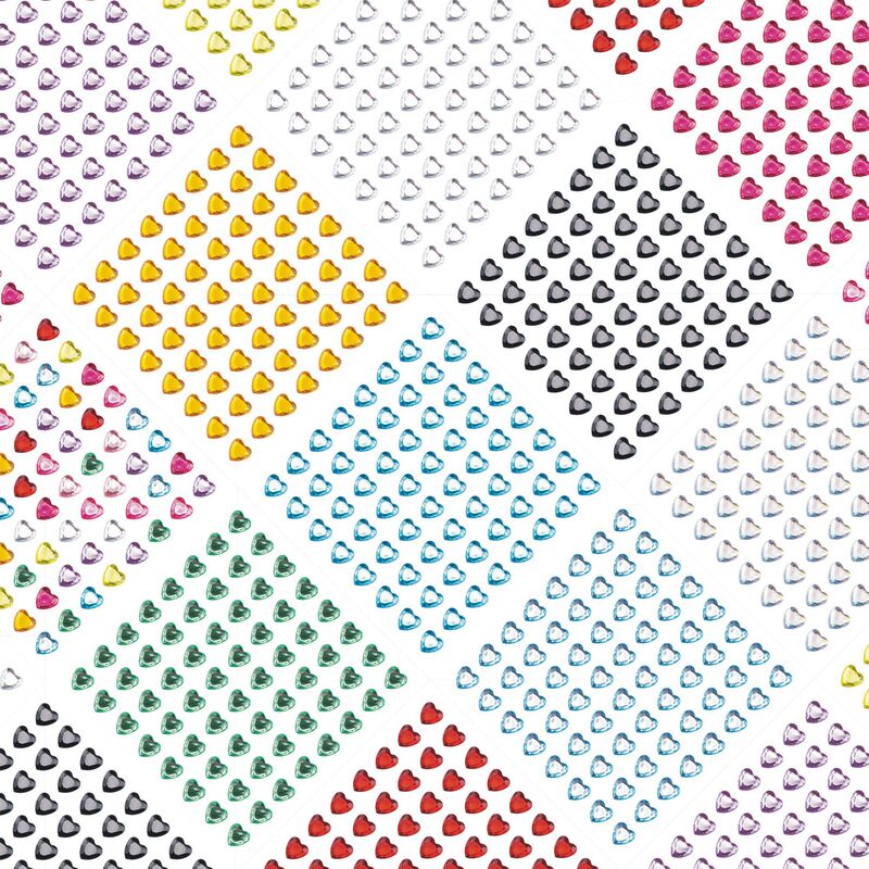 Amazon's Best-Selling 6mm Heart-Shaped 64-Piece Eyebrow, Eye, Face, Nail, Stage Performance Makeup Acrylic Rhinestone Stickers