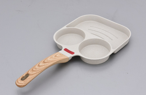 Non-stick small flat pan for pan-frying eggs, suitable for home use, breakfast egg burgers, pancake pan, four-hole egg pan.
