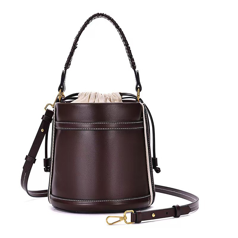 Spanish women's bag cross-border 2025 autumn new fashion color matching shoulder portable cross-body woven bucket bag for women