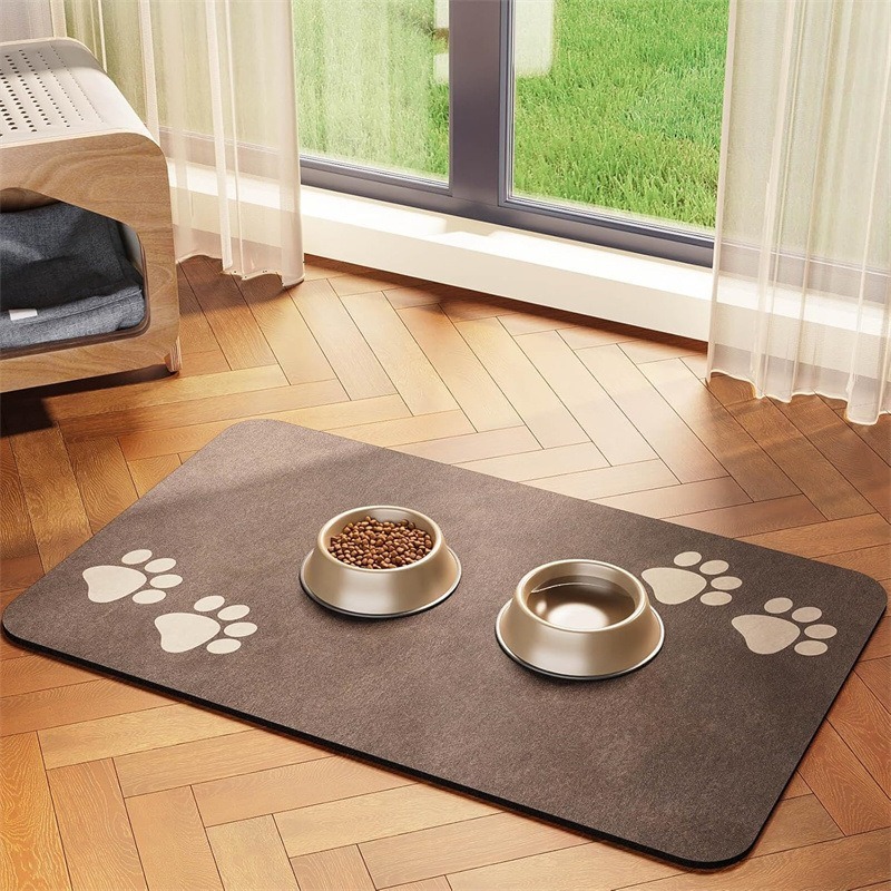 Amazon temu ラベル付きペット猫と犬の食事マット新しい珪藻泥フロアマット飛沫防止吸水速乾マット|undefined