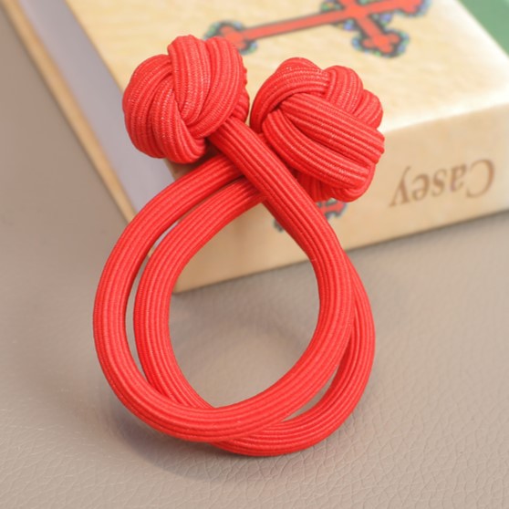 Banda de goma para niños Nudo chino cuerda de pelo corbata de pelo para niñas banda de goma banda de pelo para niñas tocado de cuerda de pelo de doble cabeza elástico alto