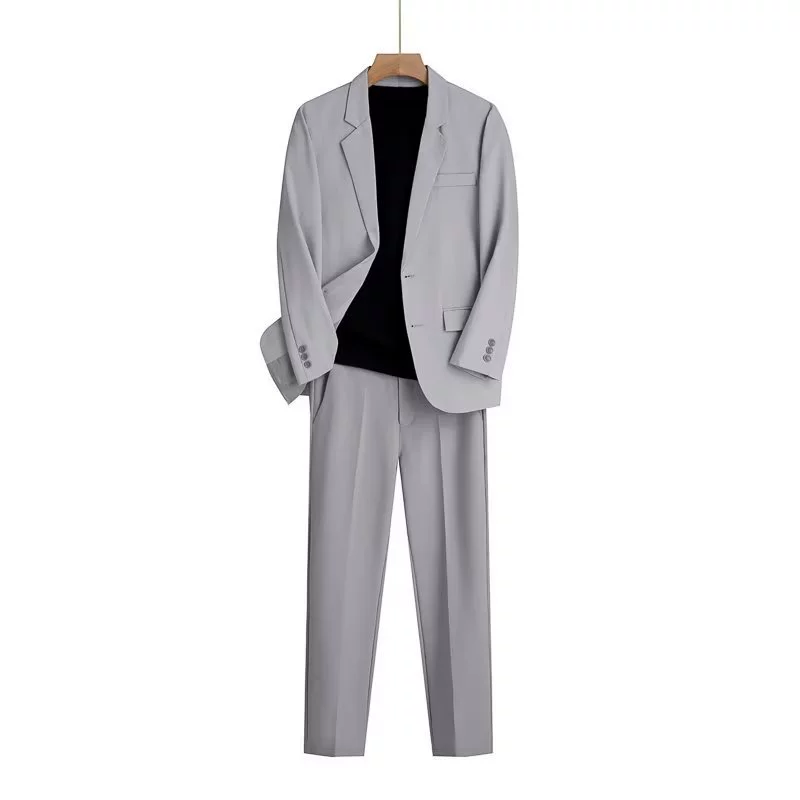 Men's summer thin set, trend classic suit jacket for leisure, oversize