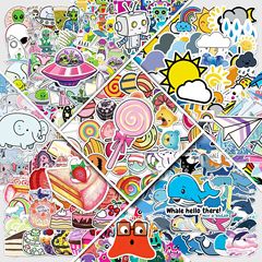 50枚のクロスボーダー小清新落書き漫画カードの手帳はスケートボードの子供を飾ります。