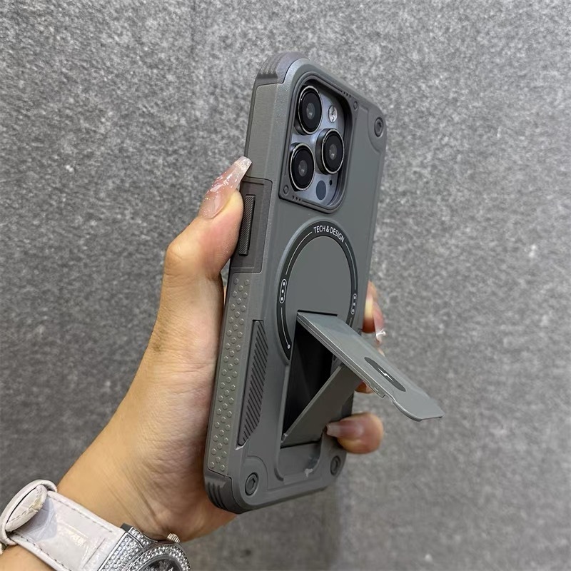 Apple 17 携帯電話ケース iPhone16promax 磁気不可視ブラケットハイエンドシンプルな保護カバー新しい|undefined