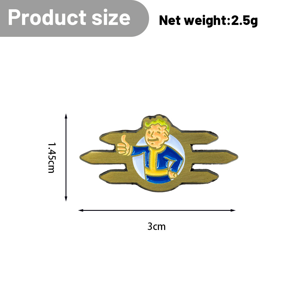 Fallout Game Merchandise Vault Boy Pin, Vault Boy Enamel Badge, Fan Collectible