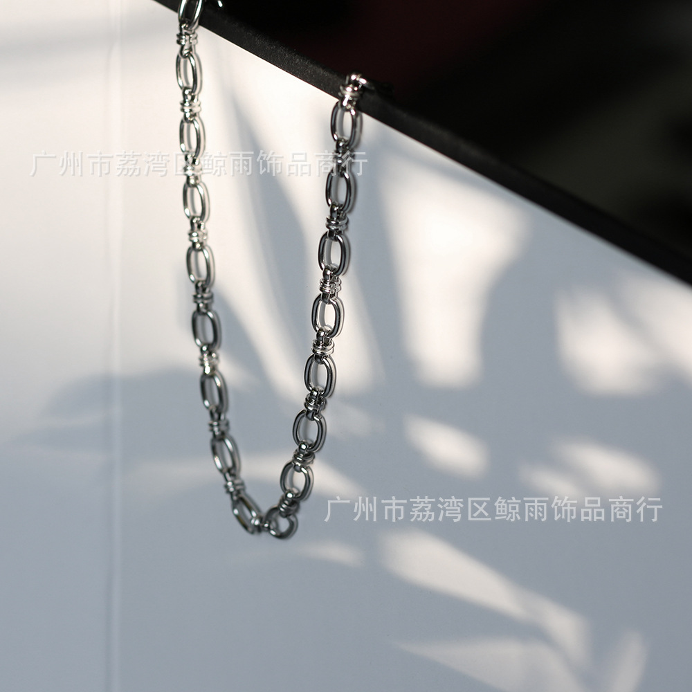 Korea Simple Function Chain Chain Choker Necklace Short Chain Necklace Titanium Steel display picture 14