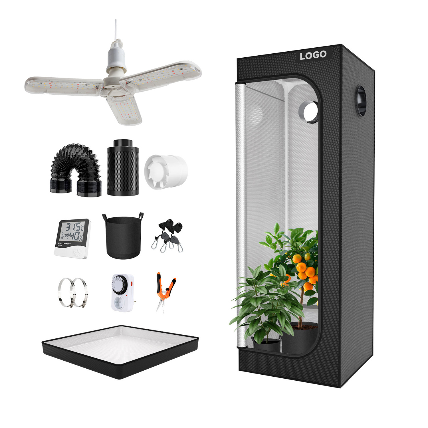 Cross-Border Hydroponic Plant Growing Tent Set, Constant Temperature Cultivation, 600D Thickened Oxford Cloth Indoor Growing Tent K