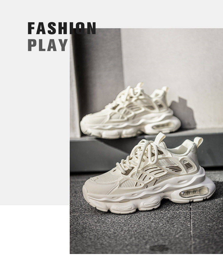Giày sneaker nam cổ thấp buộc dây đế dày bọc da phong cách thời trang, giày thể thao tăng chiều cao — Cà phê ZS-F 8965m, ZS-F8965 Xingka, ZS-F8965 màu đen chi tiết 5